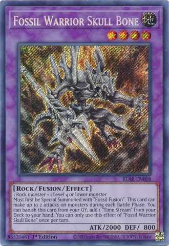 Fossil Warrior Skull Bone [BLAR-EN008] Secret Rare - Yugioh Cards For Your TCG Needs!