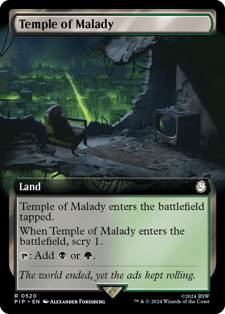 Temple of Malady (Extended Art) [Fallout] Magic: The Gathering