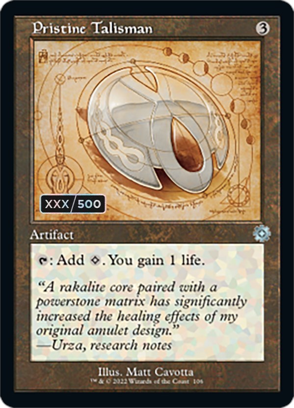 Pristine Talisman (Retro Schematic) (Serialized) [The Brothers' War Retro Artifacts] Magic: The Gathering