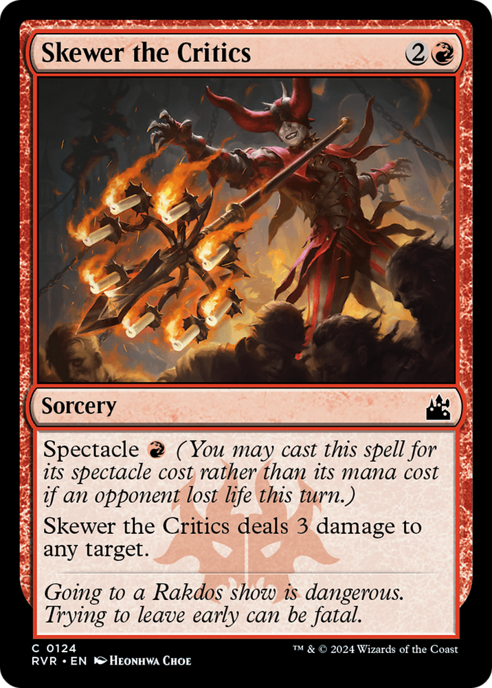 Skewer the Critics [Ravnica Remastered] Magic: The Gathering