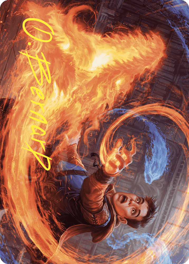 Frantic Firebolt Art Card (Gold-Stamped Signature) [Wilds of Eldraine Art Series] Magic: The Gathering