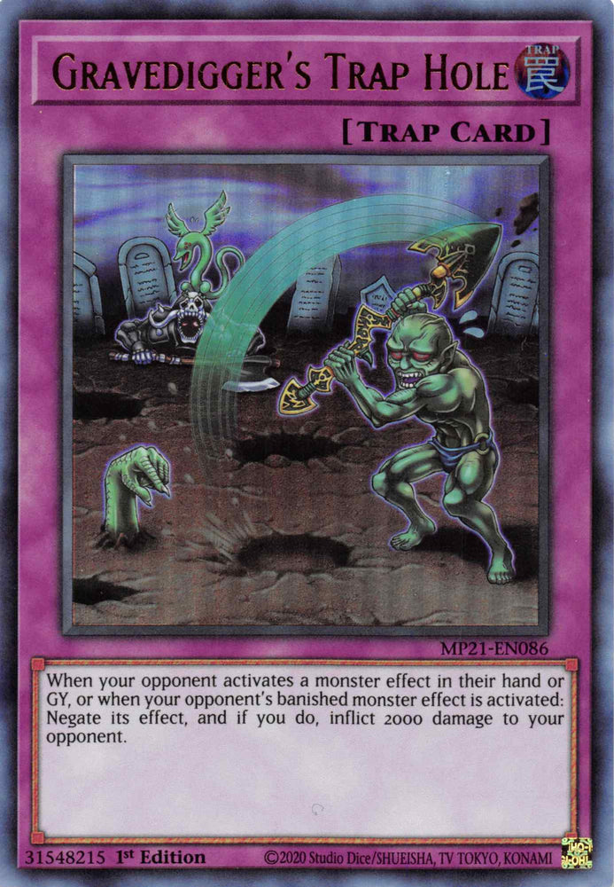 Gravedigger's Trap Hole [MP21-EN086] Ultra Rare - Yugioh Cards For Your TCG Needs!