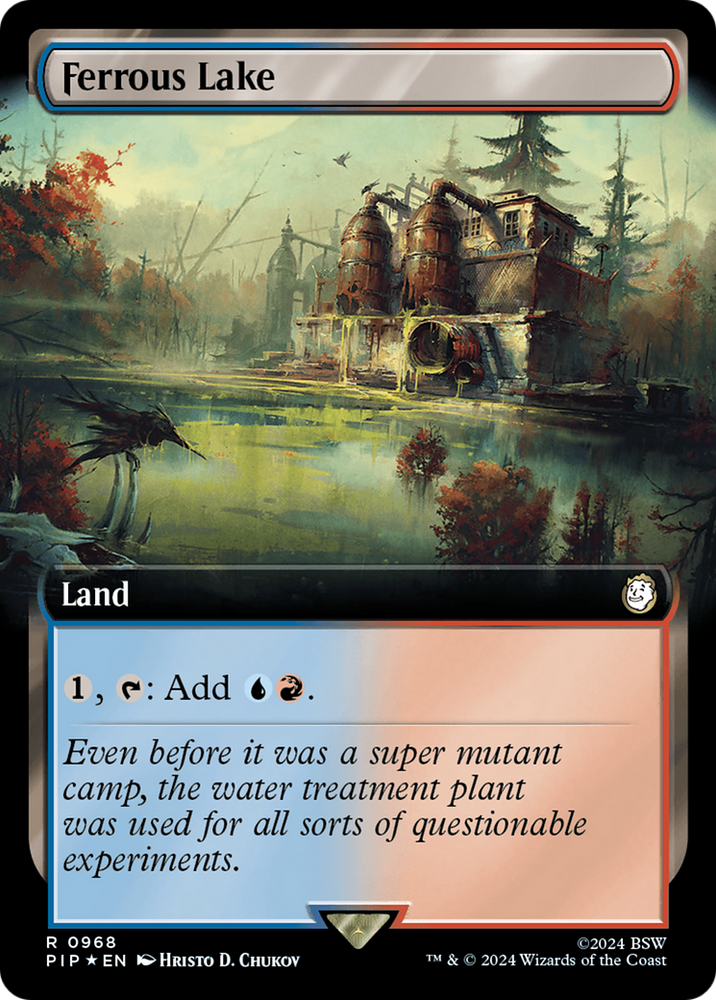 Ferrous Lake (Extended Art) (Surge Foil) [Fallout] Magic: The Gathering