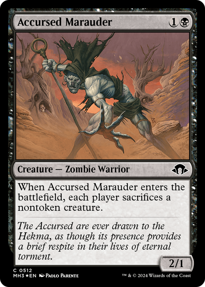 Accursed Marauder (Ripple Foil) [Modern Horizons 3] Magic: The Gathering