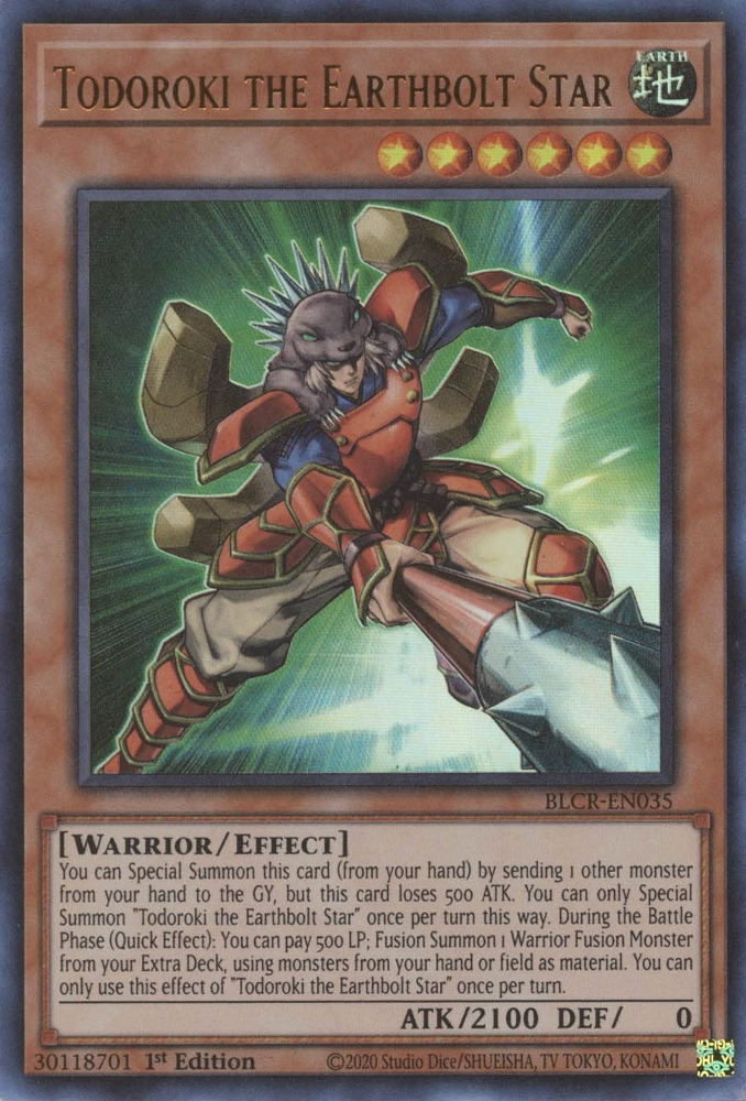 Todoroki the Earthbolt Star [BLCR-EN035] Ultra Rare - Yugioh Cards For Your TCG Needs!