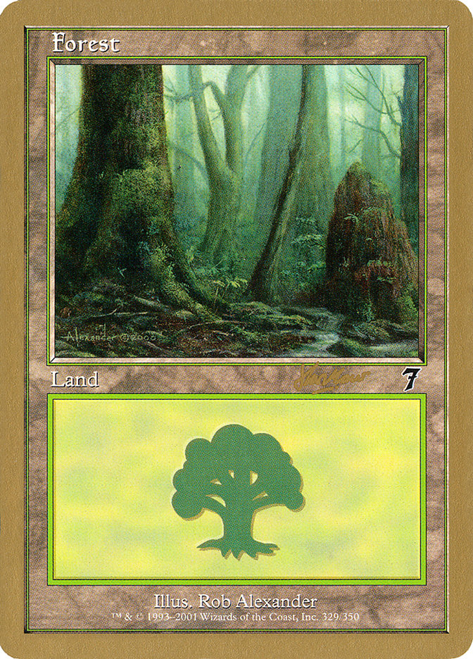Forest (329) (Sim Han How) [World Championship Decks 2002] Magic: The Gathering
