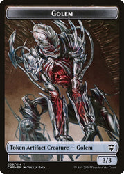 Golem // The Monarch Double-Sided Token [Commander Legends Tokens] Magic: The Gathering