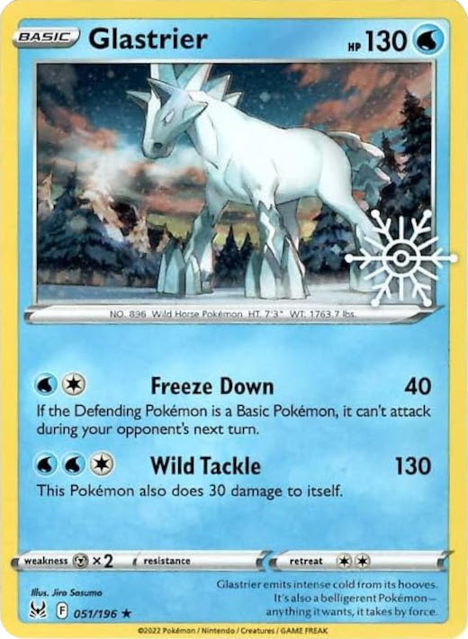 Glastrier (051/196) (Holiday Calendar) [Sword & Shield: Lost Origin] Pokémon