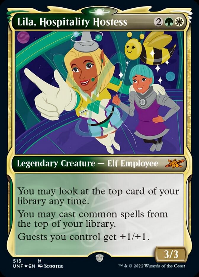 Lila, Hospitality Hostess (Showcase) (Galaxy Foil) [Unfinity] Magic: The Gathering