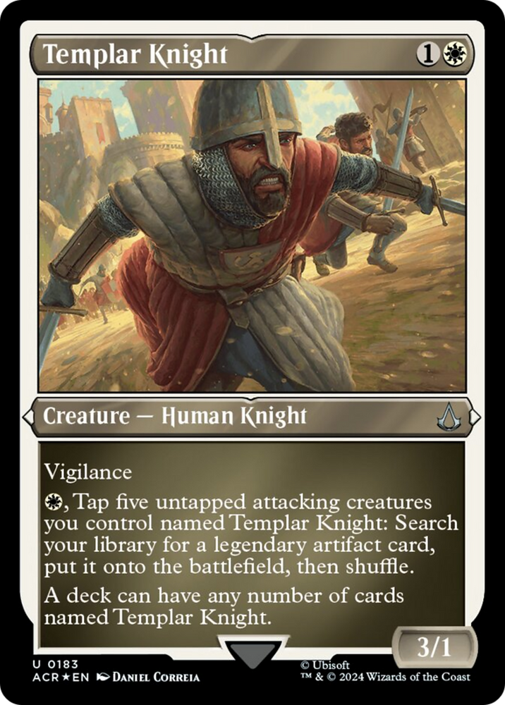 Templar Knight (Foil Etched) [Assassin's Creed] Magic: The Gathering