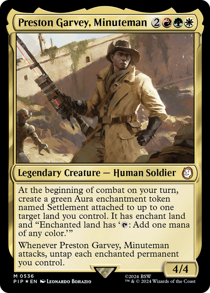 Preston Garvey, Minuteman (Surge Foil) [Fallout] Magic: The Gathering