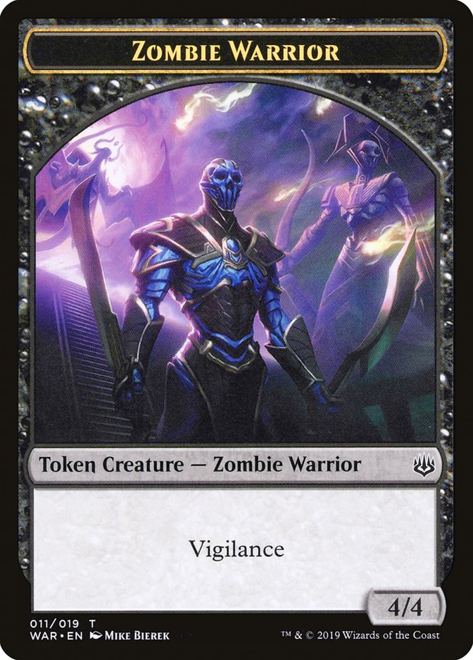 Zombie Warrior Token [War of the Spark Tokens] Magic: The Gathering