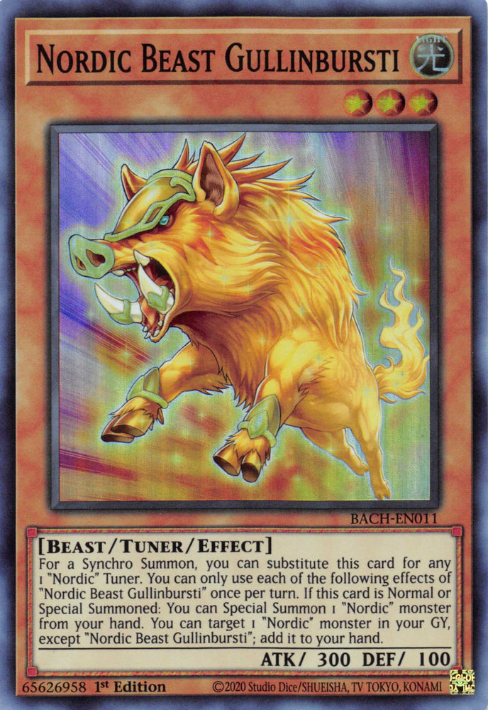 Nordic Beast Gullinbursti [BACH-EN011] Super Rare - Yugioh Cards For Your TCG Needs!