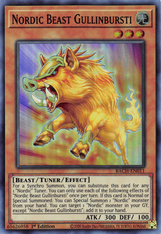 Nordic Beast Gullinbursti [BACH-EN011] Super Rare - Yugioh Cards For Your TCG Needs!