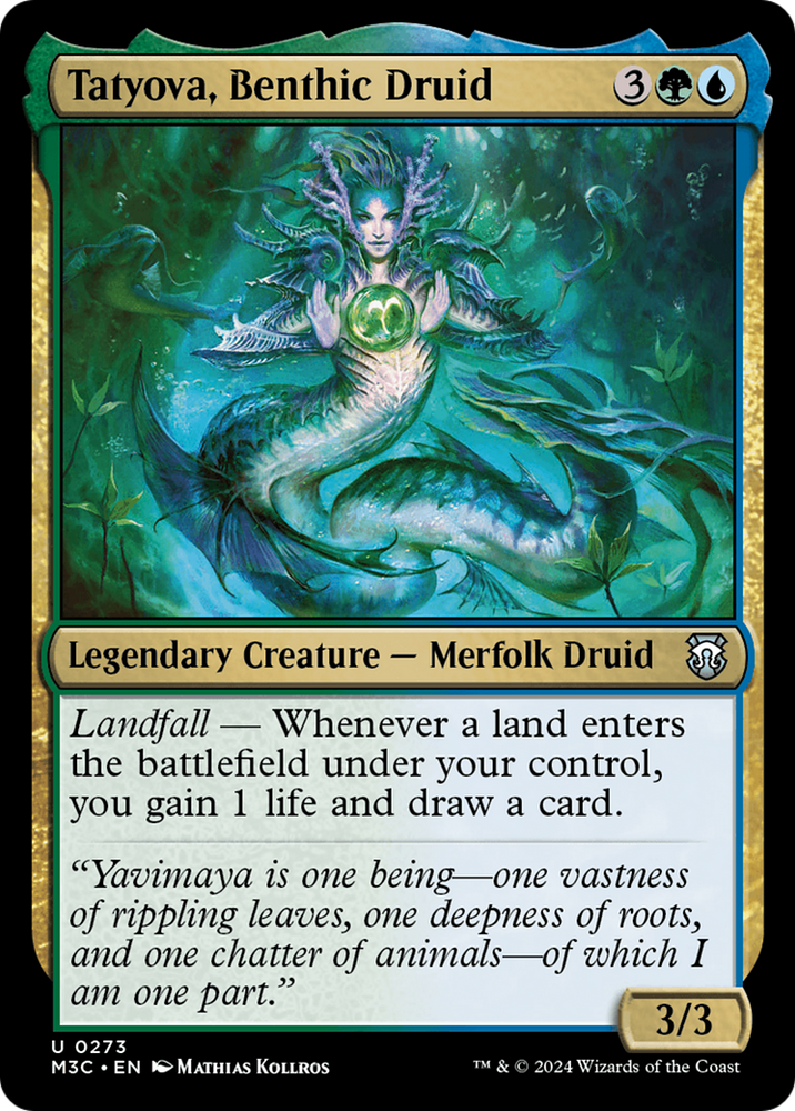 Tatyova, Benthic Druid (Ripple Foil) [Modern Horizons 3 Commander] Magic: The Gathering