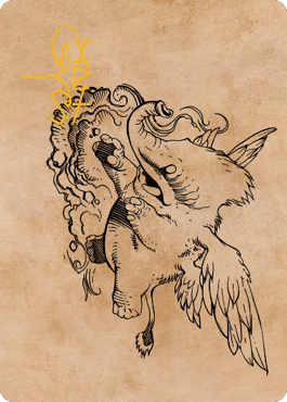Lulu, Loyal Hollyphant Art Card (46) (Gold-Stamped Signature) [Commander Legends: Battle for Baldur's Gate Art Series] Magic: The Gathering