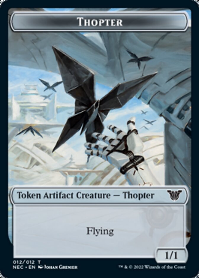 Thopter // Spirit (002) Double-Sided Token [Kamigawa: Neon Dynasty Commander Tokens] Magic: The Gathering