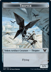 Thopter // Spirit (002) Double-Sided Token [Kamigawa: Neon Dynasty Commander Tokens] Magic: The Gathering