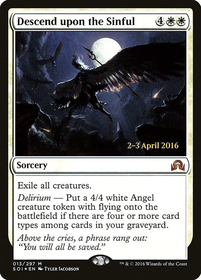 Descend upon the Sinful [Shadows over Innistrad Prerelease Promos] Magic: The Gathering