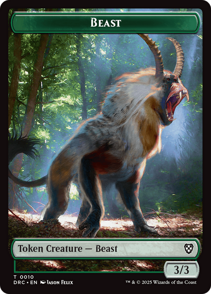 Beast (0010) // Servo Double-Sided Token [Aetherdrift Commander Tokens] Magic: The Gathering