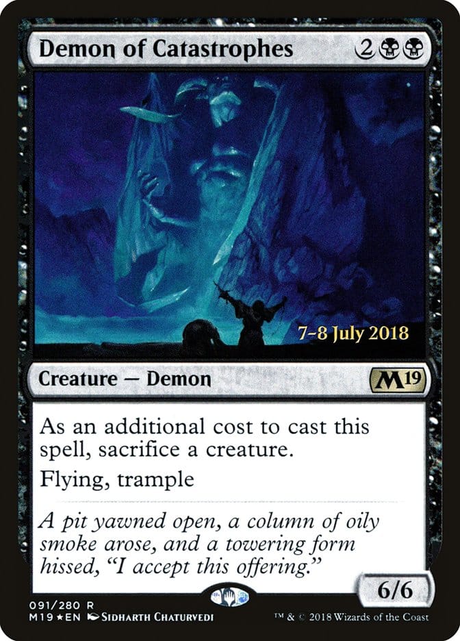 Demon of Catastrophes [Core Set 2019 Prerelease Promos] Magic: The Gathering