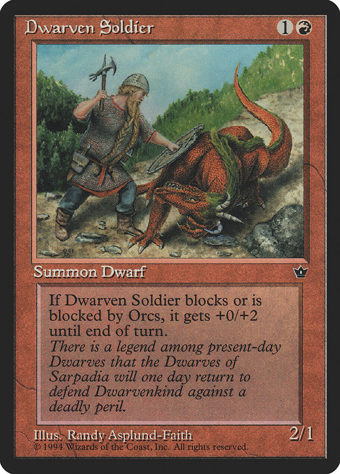 Dwarven Soldier (Randy Asplund-Faith) [Fallen Empires] Magic: The Gathering