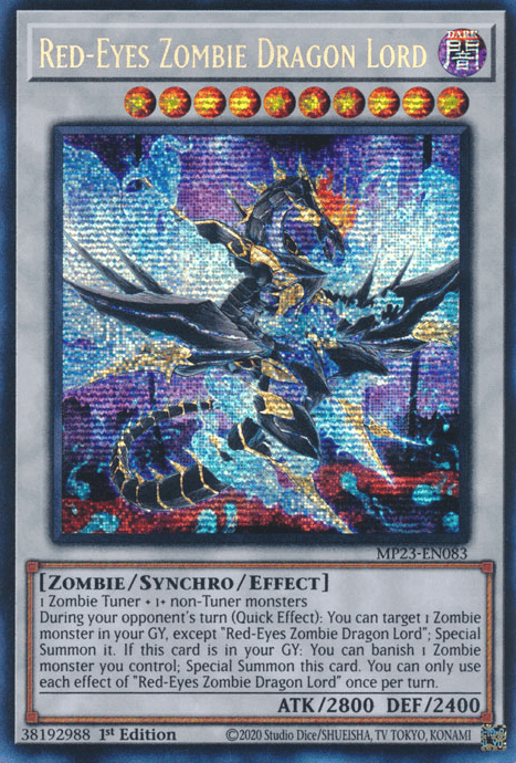 Red-Eyes Zombie Dragon Lord [MP23-EN083] Prismatic Secret Rare - Yugioh Cards For Your TCG Needs!
