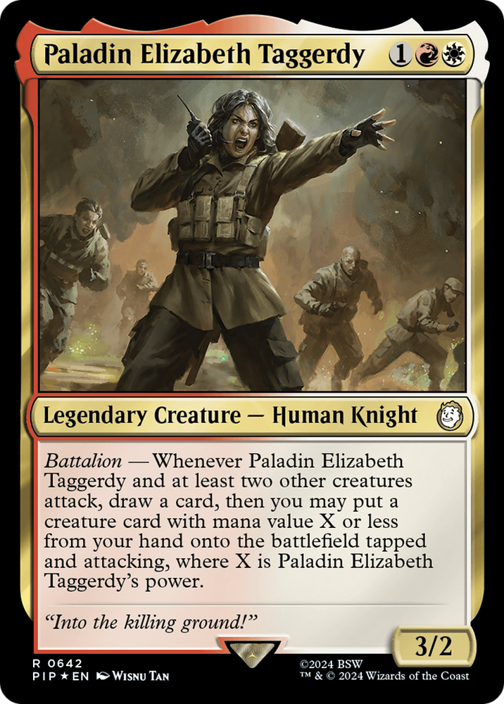 Paladin Elizabeth Taggerdy (Surge Foil) [Fallout] Magic: The Gathering