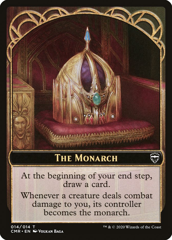 Golem // The Monarch Double-Sided Token [Commander Legends Tokens] Magic: The Gathering