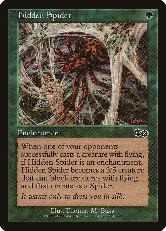 Hidden Spider [Urza's Saga] Magic: The Gathering