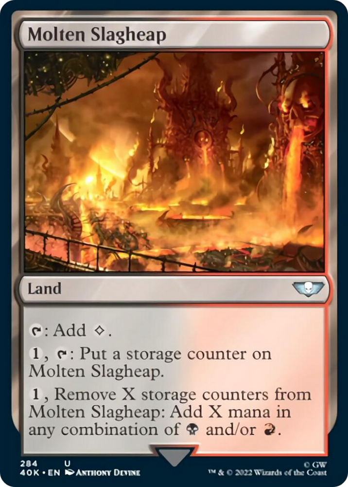 Molten Slagheap (Surge Foil) [Warhammer 40,000] Magic: The Gathering