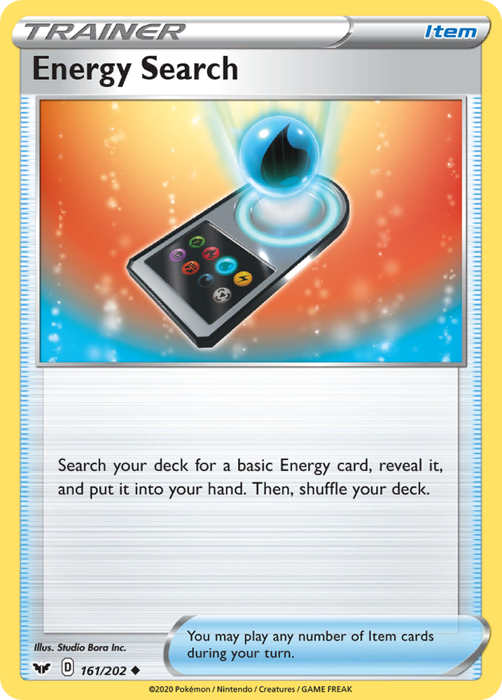 Energy Search (161/202) [Sword & Shield: Base Set] Pokémon