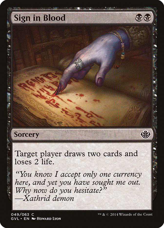Sign in Blood (Garruk vs. Liliana) [Duel Decks Anthology] Magic: The Gathering