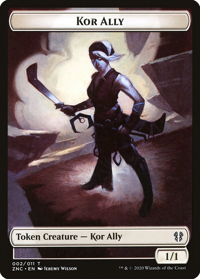 Bird // Kor Ally Double-Sided Token [Zendikar Rising Commander Tokens] Magic: The Gathering