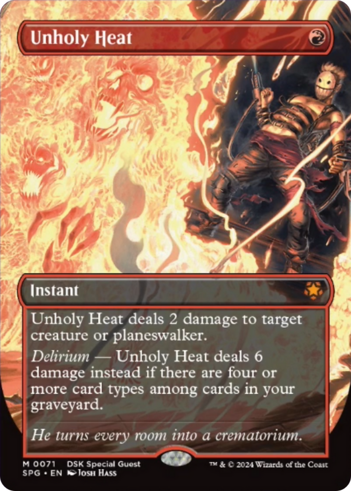Unholy Heat (Borderless) [Duskmourn: House of Horror Special Guests] Magic: The Gathering
