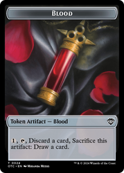 Rat // Blood Double-Sided Token [Outlaws of Thunder Junction Commander Tokens] Magic: The Gathering