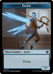 Faerie // Saproling Double-Sided Token [Wilds of Eldraine Commander Tokens] Magic: The Gathering