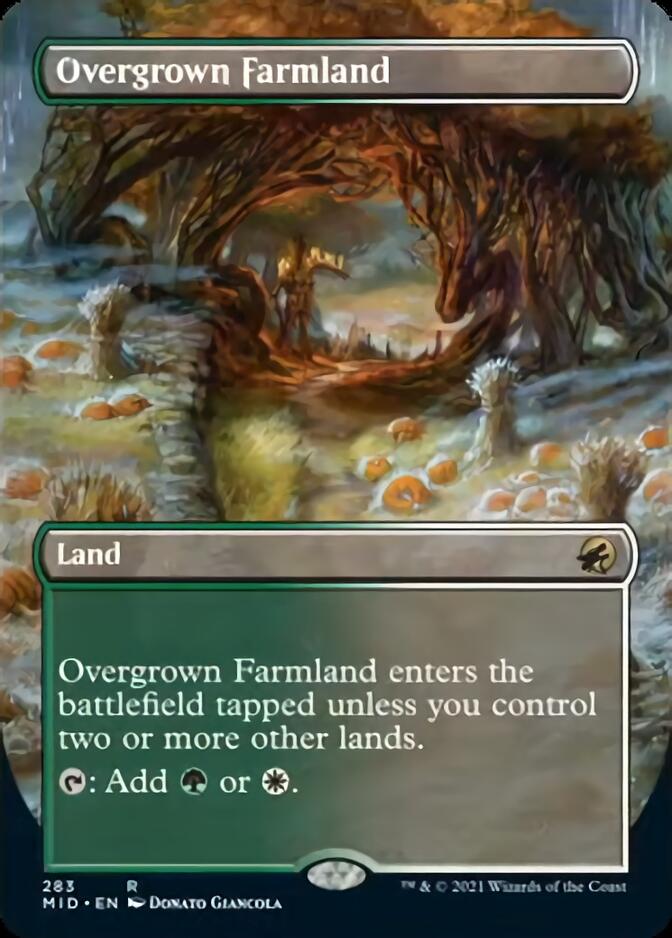Overgrown Farmland (Borderless Alternate Art) [Innistrad: Midnight Hunt] Magic: The Gathering