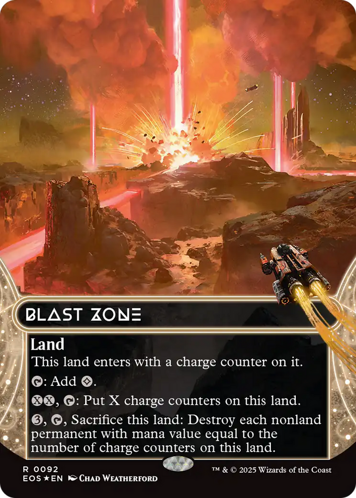 Blast Zone (0092) (Borderless) (Galaxy Foil) [Edge of Eternities: Stellar Sights] Magic: The Gathering