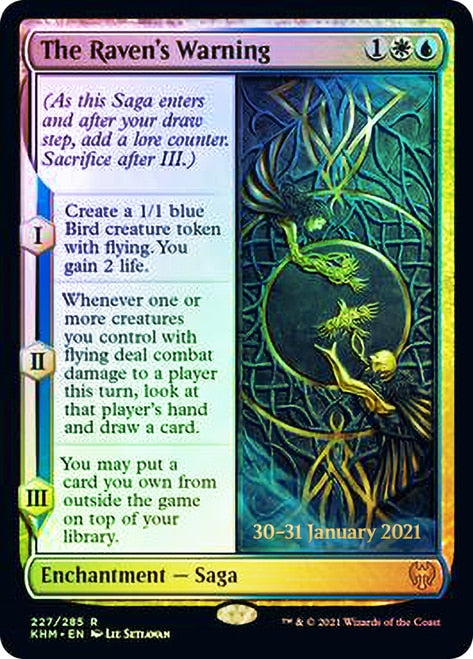 The Raven's Warning [Kaldheim Prerelease Promos] Magic: The Gathering