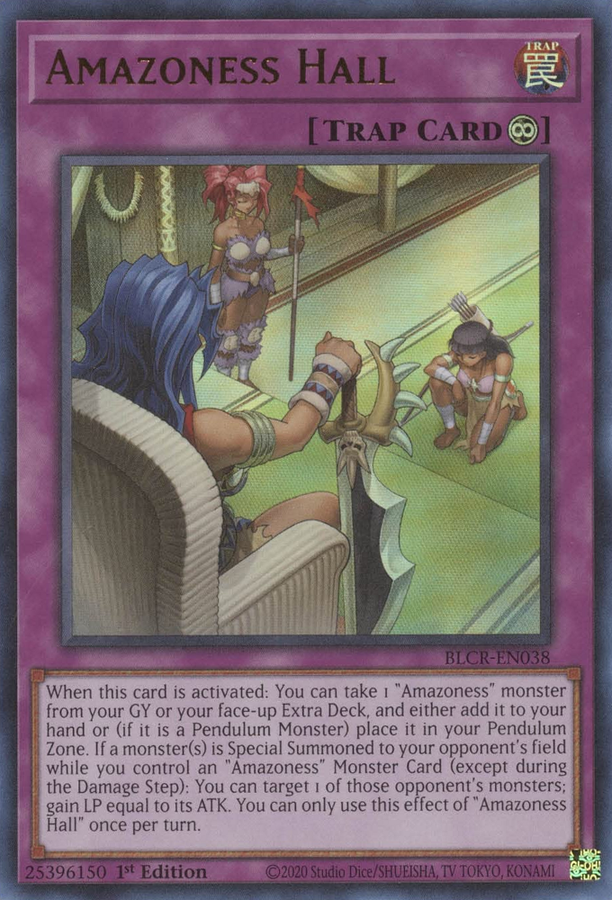 Amazoness Hall [BLCR-EN038] Ultra Rare - Yugioh Cards For Your TCG Needs!