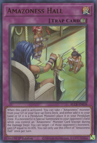 Amazoness Hall [BLCR-EN038] Ultra Rare - Yugioh Cards For Your TCG Needs!