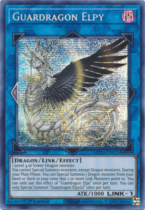 Guardragon Elpy [MP20-EN021] Prismatic Secret Rare - Yugioh Cards For Your TCG Needs!
