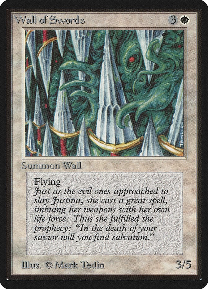 Wall of Swords [Beta Edition] Magic: The Gathering