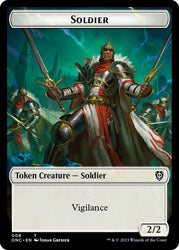 Soldier (008) // Angel Double-Sided Token [Phyrexia: All Will Be One Commander Tokens] Magic: The Gathering