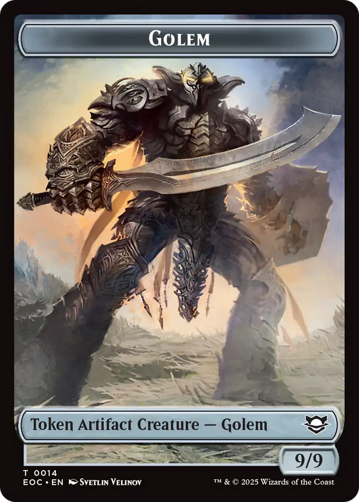 Elemental (0007) // Golem (0014) Double-Sided Token [Edge of Eternities Commander Tokens] Magic: The Gathering