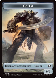 Golem (0012) // Golem (0014) Double-Sided Token [Edge of Eternities Commander Tokens] Magic: The Gathering