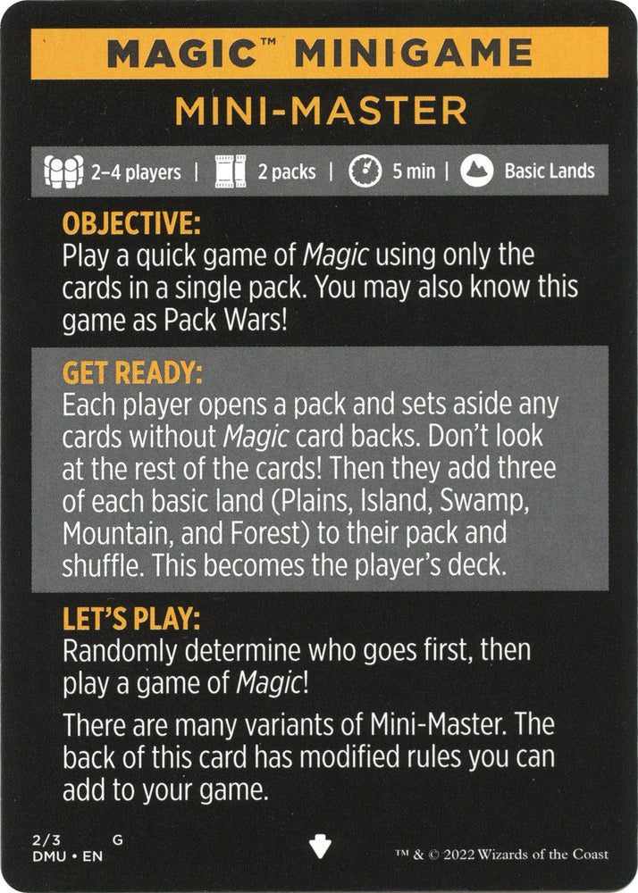 Mini-Master (Magic Minigame) [Dominaria United Minigame] Magic: The Gathering
