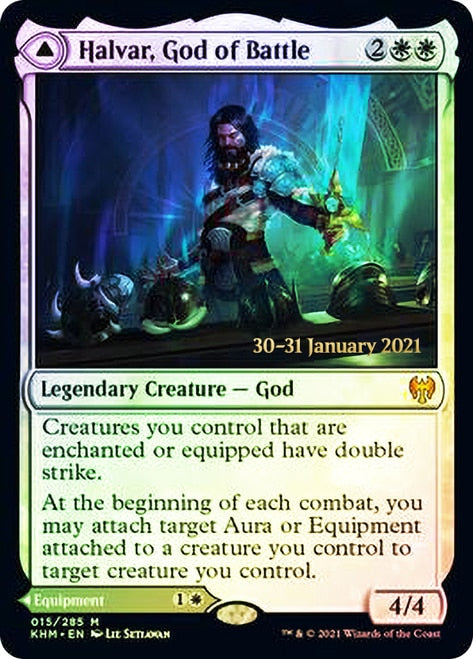 Halvar, God of Battle // Sword of the Realms [Kaldheim Prerelease Promos] Magic: The Gathering