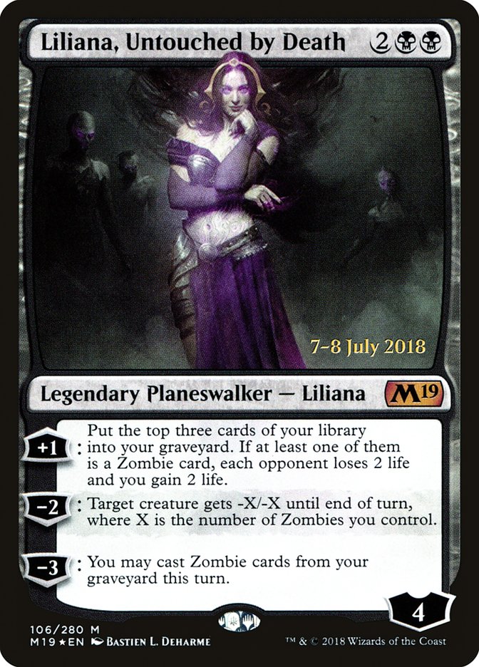 Liliana, Untouched by Death [Core Set 2019 Prerelease Promos] Magic: The Gathering